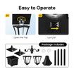 186cm Solar Led Light Post Planter Outdoor Street Garden Security Pole Lamp Driveway Pathway Patio Yard Energy Powered Pillar Lantern Double Lights