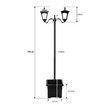 186cm Solar Led Light Post Planter Outdoor Street Garden Security Pole Lamp Driveway Pathway Patio Yard Energy Powered Pillar Lantern Double Lights