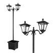 186cm Solar Led Light Post Planter Outdoor Street Garden Security Pole Lamp Driveway Pathway Patio Yard Energy Powered Pillar Lantern Double Lights
