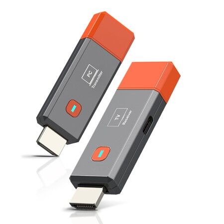 Wireless HDMI Transmitter and Receiver,165ft/50m Wireless HDMI for 4K Decode Input 1080P Output,Plug and Play,Wireless HDMI Transmitter and Receiver