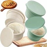 4Pcs Pizza Bread Dough Proofing Box Silicone Stackable Fermentation Container with Lid Food Storage Box Baking Accessories