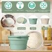 4Pcs Pizza Bread Dough Proofing Box Silicone Stackable Fermentation Container with Lid Food Storage Box Baking Accessories