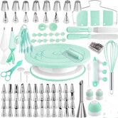 137pcs Cake Decorating Kit with Cake Turntable for Decorating,Pastry Piping Bag,Russian Piping Tips Baking Tools,Cake Baking Supplies for Beginners
