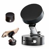 Adjustable Mechanical Vacuum Magnetic Car Suction Phone Holder with Telescopic Structure,Suction Cup Magnetic Phone Mount for Car/Travel/Desktop,Black