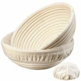 Banneton Bread Proofing Basket,Banneton Basket Set of 2,9 inch Sourdough Proofing Basket Round Proofing Bowls Handmade Rattan Baskets and Liners