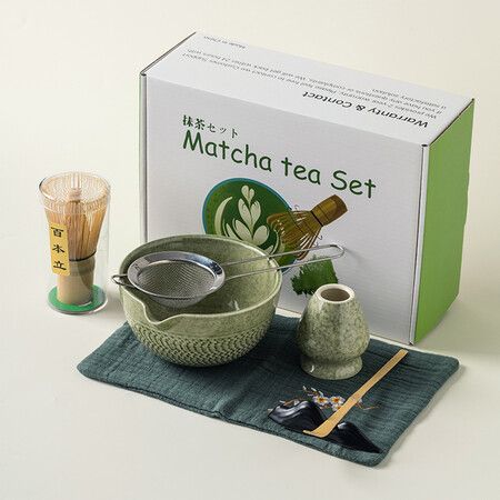 Japanese Matcha Ceremony Accessory,Matcha Whisk,Traditional Scoop (Chashaku),The Perfect Set to Prepare a Traditional Cup of Matcha Type A