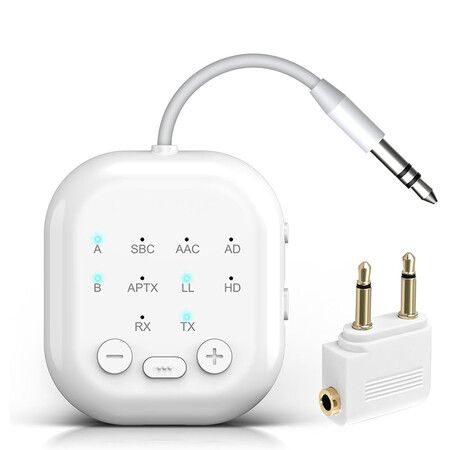 Bluetooth 5.4 Wireless Audio Transmitter Receiver for AirPods, Headphones, TVs and Gym Equipment, Dual Link Connect 2 Wireless Headphones
