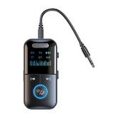 Bluetooth 5.4 Audio Transmitter Receiver, 4 in 1 Wireless Transmitter Adapter, Low Latency, HD Screen, TF Card Aux Adapter for Airplane, Car, Laptop, Radio