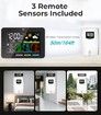 3-Way Weather Clock with 3 Temperature and Humidity Sensors Clock Alarm Weather Forecast Comfort