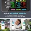 3-Way Weather Clock with 3 Temperature and Humidity Sensors Clock Alarm Weather Forecast Comfort