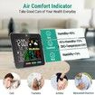 3-Way Weather Clock with 3 Temperature and Humidity Sensors Clock Alarm Weather Forecast Comfort