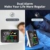 3-Way Weather Clock with 3 Temperature and Humidity Sensors Clock Alarm Weather Forecast Comfort