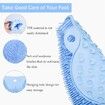 Shower Foot and Back Scrubber Mat, Wall Mounted Shower Foot Scrubber with Suction Cups, Massage Foot Cleaner for Shower (Blue)