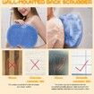 Shower Foot and Back Scrubber Mat, Wall Mounted Shower Foot Scrubber with Suction Cups, Massage Foot Cleaner for Shower (Blue)