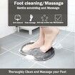 Shower Foot and Back Scrubber Mat, Wall Mounted Shower Foot Scrubber with Suction Cups, Massage Foot Cleaner for Shower (Gray)
