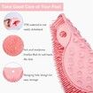 Shower Foot and Back Scrubber Mat, Wall Mounted Shower Foot Scrubber with Suction Cups, Massage Foot Cleaner for Shower (Pink)