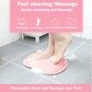 Shower Foot and Back Scrubber Mat, Wall Mounted Shower Foot Scrubber with Suction Cups, Massage Foot Cleaner for Shower (Pink)