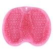 Shower Foot and Back Scrubber Mat, Wall Mounted Shower Foot Scrubber with Suction Cups, Massage Foot Cleaner for Shower (Pink)