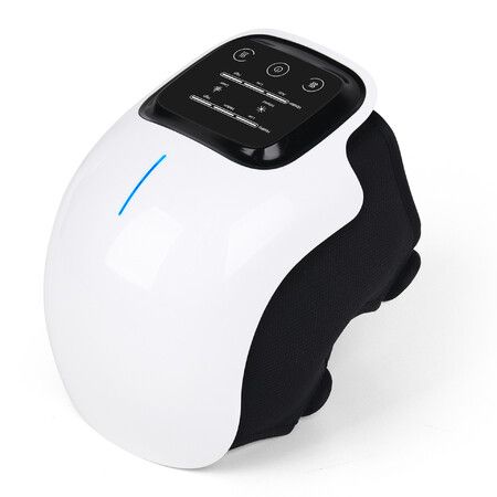 Knee Massager with Heat, Cordless Knee Massager with 3 Heating Levels, Knee Massager with Large LED Screen, Adjustable Straps and Timer