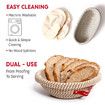 Oval & Round Bread Fermentation Basket Set With 34oz High-Temperature Resistant Glass Jar with Scale