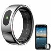 Smart Ring Tracker for Women & Men, Fitness Ring with Sleep & Motion Tracking, Touch Control,Compatible with iOS & Android (Silver,13#)