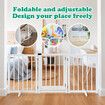 Dog Fence Pet Gate Puppy Safety Guard Indoor Wooden Playpen Foldable Cat Barrier Protection Net Stair Partition White 3Panels