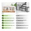 Pet Safety Gate 4 Panel Puppy Playpen Wood Enclosure Security Fence Freestanding Dog Stair Doorway Tall Barrier with Door Indoor Foldable