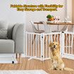 Pet Safety Gate 4 Panel Puppy Playpen Wood Enclosure Security Fence Freestanding Dog Stair Doorway Tall Barrier with Door Indoor Foldable