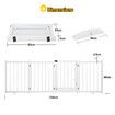 Pet Safety Gate 4 Panel Puppy Playpen Wood Enclosure Security Fence Freestanding Dog Stair Doorway Tall Barrier with Door Indoor Foldable