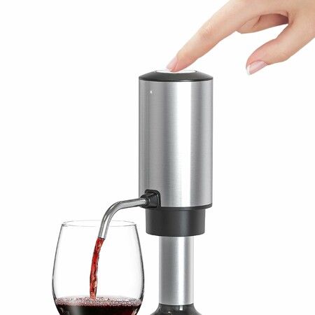 Electric Wine Decanter Automatic Wine Aerator,One Touch Wine Dispenser with USB TYPE-C Rechargeable (Stainless Steel)