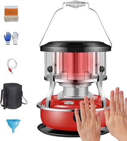 Kerosene Heater  Oil Heater for Winter Heating  Indoor Oil Heater  Kerosene Space Heater 4.5L Capacity Kerosene Stove for Patio, Fishing（red）