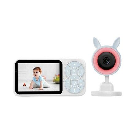 Baby Monitor Wireless 3 5 inch 480p Camera zoom Lullaby Feeding Reminders Temperature Monitoring sound detection Night Vision 2 Way Intercom RGB Full Color