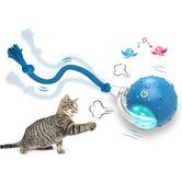 Interactive Cat Toys Ball for Indoor Cats Fast Rolling on Carpet, Chirping & Motion Activate Cat Toys (Blue)