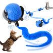 Smart Interactive Cat Toy Ball, Automatic Moving Ball for Cat Dog Toy Ball, Self Rolling Smart Cat Toy Ball Interactive Cat Toys with Tail (Blue)