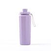 Purple 600ml Portable Silicone Sports Water Bottle Anti Fall High Temperature Resistant Foldable Food Grade