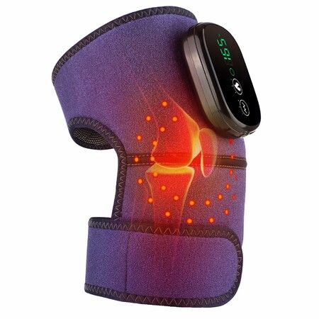Electric Knee Massager with Heat and Red Light Knee Heating Pad for Knee Relax, Cordless Heated Knee Brace Heated Knee Wrap