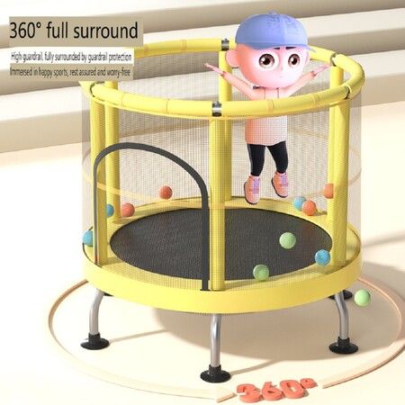 48 Inch Trampoline Mini Bouncer Jumping Fitness Equipment Home Outdoor Fitness Equipment Children's Fitness Equipment With Safety Netting