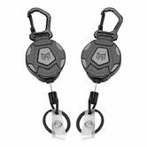 2Pack Retractable Keychain,Heavy Duty Carabiner Badge Holder,Tactical ID Badge Reel with 31.5In/80cm Steel Retractable Cord
