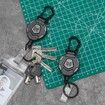 2Pack Retractable Keychain,Heavy Duty Carabiner Badge Holder,Tactical ID Badge Reel with 31.5In/80cm Steel Retractable Cord