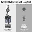 2Pack Retractable Keychain,Heavy Duty Carabiner Badge Holder,Tactical ID Badge Reel with 31.5In/80cm Steel Retractable Cord