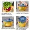 Electric Salad Spinner Dryer Fruit Vegetable Cleaner Bowl Colander Greens Herbs Berries Kitchen Gadget 4L(Blue)