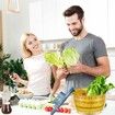 Electric Salad Spinner Dryer Fruit Vegetable Cleaner Bowl Colander Greens Herbs Berries Kitchen Gadget 4L(Blue)
