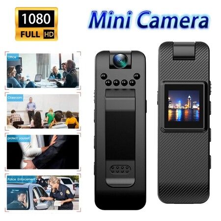 Portable Body Cam with Rotatable Lens and Motion Detection, 1080P Camcorder with Audio and Video Recording for Outdoors Sports