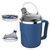 Spill Proof Cup for Elderly, 13.5oz Stainless Steel Sippy Cup with Straw, Ideal for Seniors