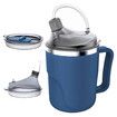 Spill Proof Cup for Elderly, 13.5oz Stainless Steel Sippy Cup with Straw, Ideal for Seniors