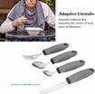 Adaptive Utensil Set, 4Pcs Non Shaking Adaptive Tableware Weighted Non Slip Rubber Handle Adaptive Eating Utensils for Hand Tremors Elderly