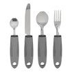 Adaptive Utensil Set, 4Pcs Non Shaking Adaptive Tableware Weighted Non Slip Rubber Handle Adaptive Eating Utensils for Hand Tremors Elderly