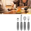 Adaptive Utensil Set, 4Pcs Non Shaking Adaptive Tableware Weighted Non Slip Rubber Handle Adaptive Eating Utensils for Hand Tremors Elderly