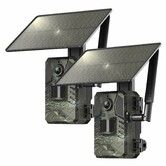 Cellular Trail Cameras,4G LTE Trail Camera with 2K Live View 0.2s Motion Activated Game Camera with Night Vision IP66 Waterproof Solar Trail Camera,2Pack