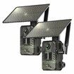 Cellular Trail Cameras,4G LTE Trail Camera with 2K Live View 0.2s Motion Activated Game Camera with Night Vision IP66 Waterproof Solar Trail Camera,2Pack